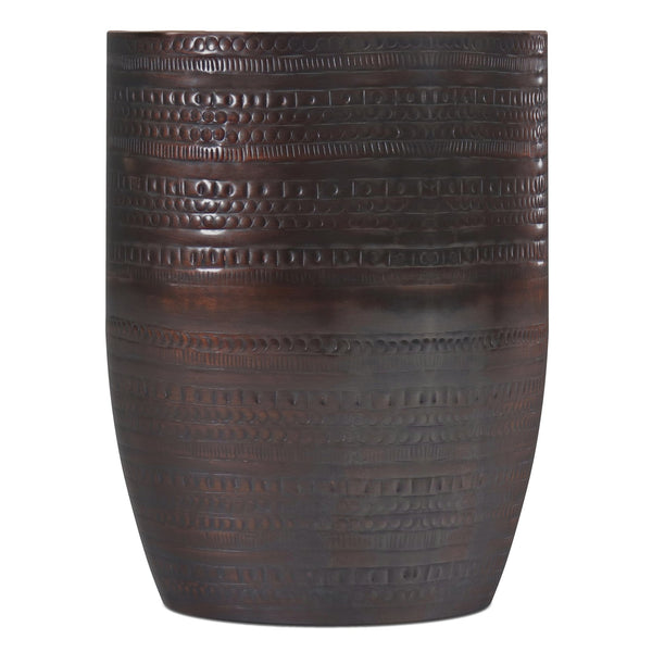 English Elm Johnsen 15" Wide Tribal Pattern Metal Accent Table - Handcrafted Iron In Rich Oil Rubbed Bronze Finish B136P158963