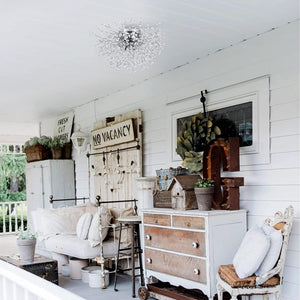 English Elm Crystal Flush Mount Ceiling Light - Modern Sputnik Inspired Design For Bedrooms, Hallways, And More! W2738P185411