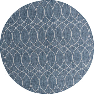 Unique Loom Outdoor Trellis Gitter Machine Made Trellis Rug Blue, Ivory 10' 0" x 10' 0"