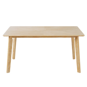 English Elm Retro Dining Table for 6 — Minimalist Rectangular MDF Top with LVL Rubberwood Legs, 220lb Capacity, Modern Dining centerpiece Natural Wood Wash N752P294999D