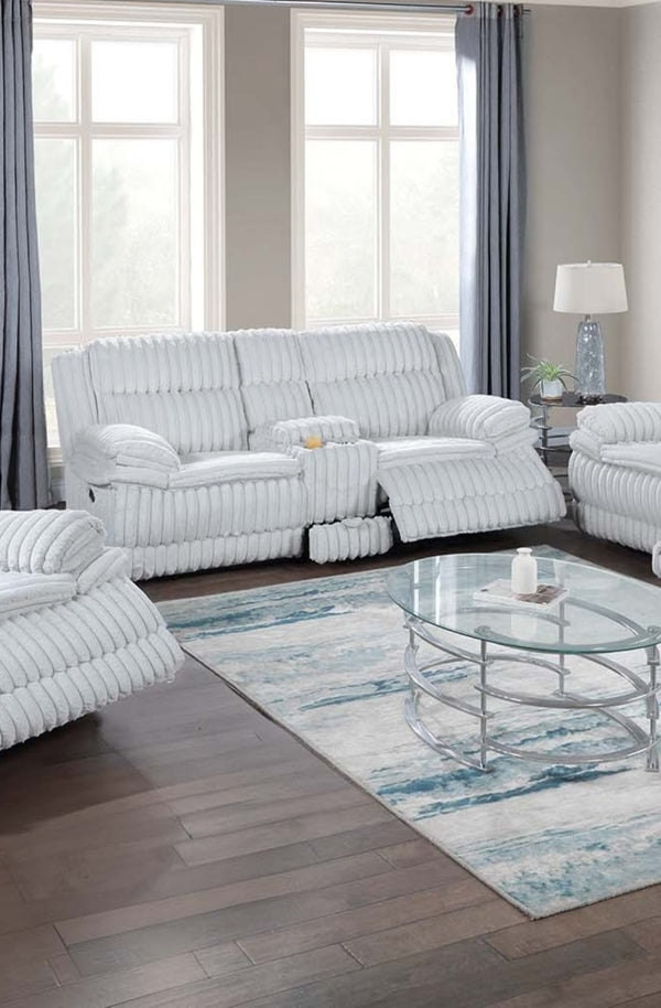 English Elm Living Room Reclining Couch 3-Piece Set - Manual Sofa With Drop-Down Table & Console Loveseat B011S01740