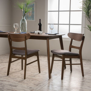 English Elm [video] Rubberwood Dining Chairs Set of 2 Upholstered Mid-century Seats for Modern Homes 58915.00DGY
