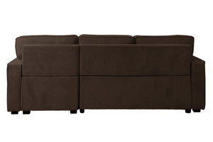 English Elm Contemporary Corduroy Sectional Sleeper with Storage Chaise and Usb Charging Ports B011S02175