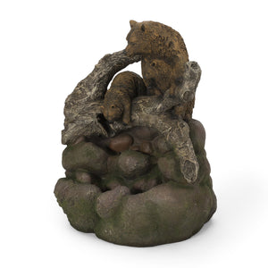 English Elm Christopher Knight Home® - 24.75" CALLAN FOUNTAIN Weather-Resistant Outdoor Floor Fountain with Pump, Underwater Lights & Bear Accents 71777.00LM