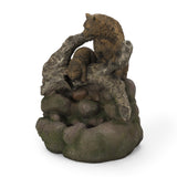 Christopher Knight Home® - Noble House - Callan Outdoor Bear Family Fountain, Light Brown and Moss