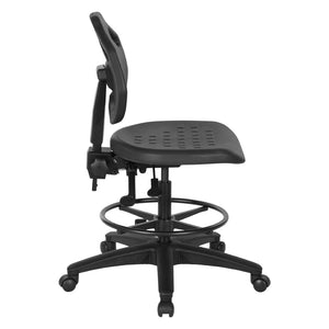OSP Home Furnishings Vocation Ergonomic Drafting Chair with Lumbar Support and Adjustable Footrest for Lab Use KH81303MX
