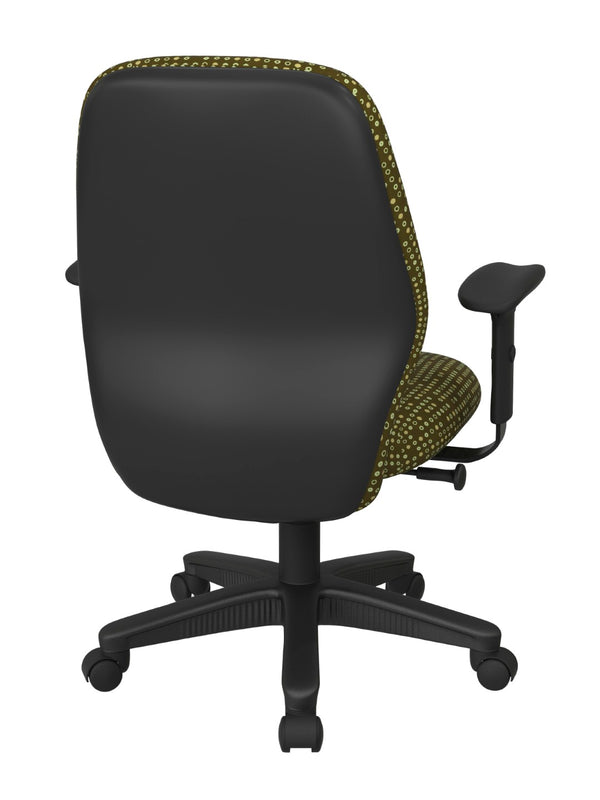 OSP Home Furnishings Mid Back Executive Office Chair with Synchro Tilt Lumbar Support and Padded Pu Arms Herb 3121-K103