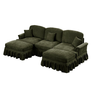 English Elm Classic Comfy Modular U-Shape Sectional Sofa - Elegant Chenille Couch With Flared Arms & Versatile Design W3041S00268