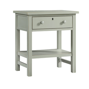 English Elm Finley Rustic 1-Drawer Nightstand with Open Shelf, Distressed Wood Finish, Dovetail Drawer Craftsmanship Antique Gray B050P376952