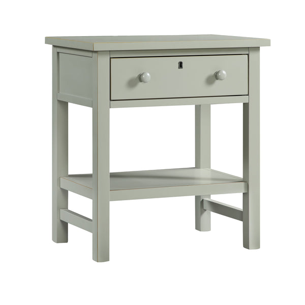 English Elm Finley Rustic 1-Drawer Nightstand with Open Shelf, Distressed Wood Finish, Dovetail Drawer Craftsmanship Antique Gray B050P376952