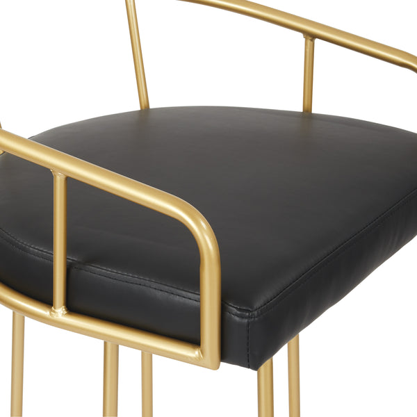 OSP Home Furnishings Luna 26" Counter Stool Black/Gold
