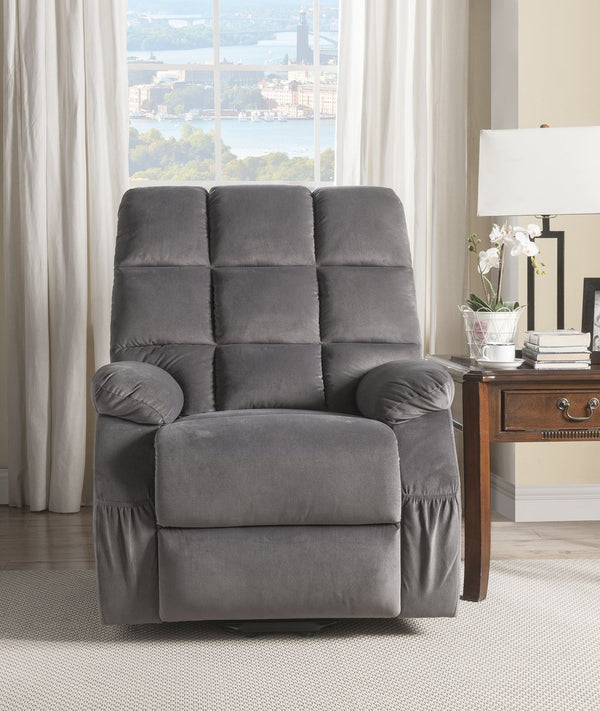 English Elm Grey Power Lift Recliner With Massage, Heat & Plush Velvet Comfort For Relaxation & Recovery B062P215442