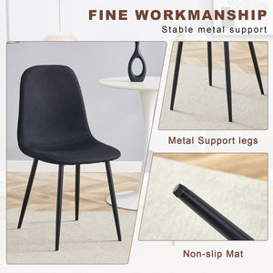 English Elm Table and Chair Set Adjustable Height Mdf Wood Grain Top with Four Linen Dining Chairs Black,Natural Wood W1151S03768