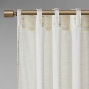 English Elm Room Darkening Poly Velvet Window Panels Pair - Elegant White/Gold With Metallic Accents, 37X95" B035P199045-GIGA