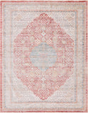 Unique Loom Noble Henry Machine Made Medallion Rug Red, Blue/Gray/Navy Blue/Ivory/Olive 10' 0" x 13' 5"