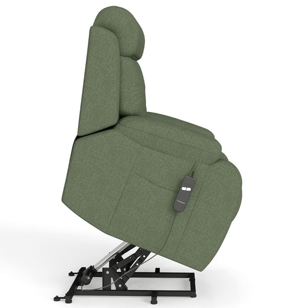 English Elm Power Lift Recliner For Seniors - Elegant Electric Chair With Remote Control & Side Pocket, Dark Green Velvet W1028S00056-GIGA