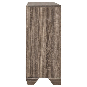 English Elm Harrison Mid-Century 6-Drawer Dresser in Dark Cocoa Finish with Tapered Legs, Sleek Black-Trim Accents taupe B062P378458