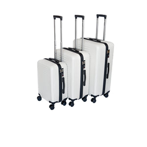English Elm 2025 Hardshell Abs Luggage Set with Spinner Wheels and Built-in Lock for Secure Travel White W2710P459013