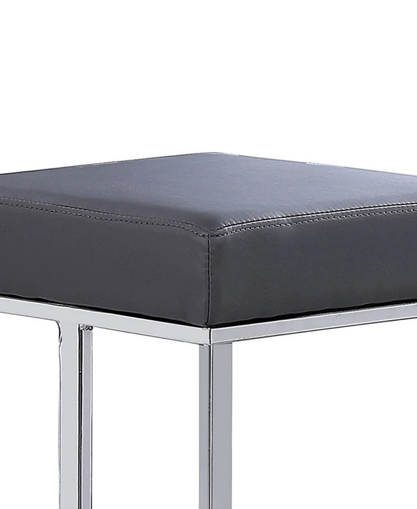 English Elm 25 in Backless Faux Leather Counter Stools with Polished Silver Pedestal Base Set of 2 Gray B011P496922
