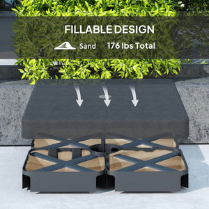 English Elm Outsunny Fillable Patio Umbrella Base Weight Set Heavy Duty Sand Bags Uv Resistant W2225P485538