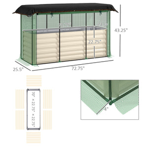 English Elm Galvanized Steel Raised Garden Bed with Hdpe Crop Cage and Shade Cloth Kit T3971P422481