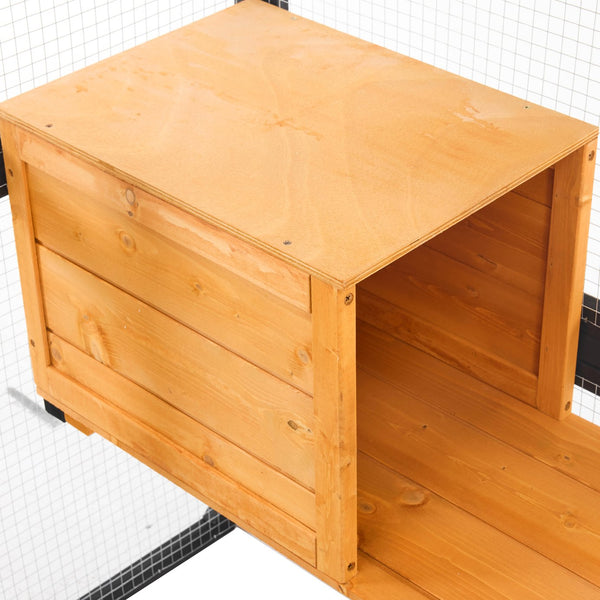 English Elm Outdoor Pine Wood Catio Enclosure with Platforms Condos and Walk-in Access for Cats N719P283198B