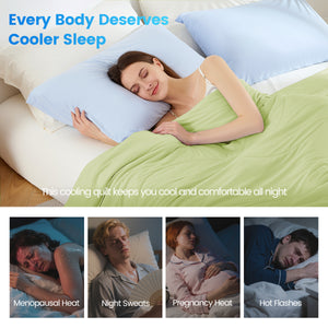 English Elm 1-piece Queen Cooling Comforter Nylon Spandex Shell Wave Quilted Breathable Lightweight Fill Sage B035P408414