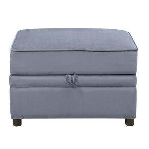 English Elm Grey Rectangle Storage Ottoman with Velvet Upholstery, Lift-Lid Safety Hinge, Plush Seat & Hidden Space B062P186558