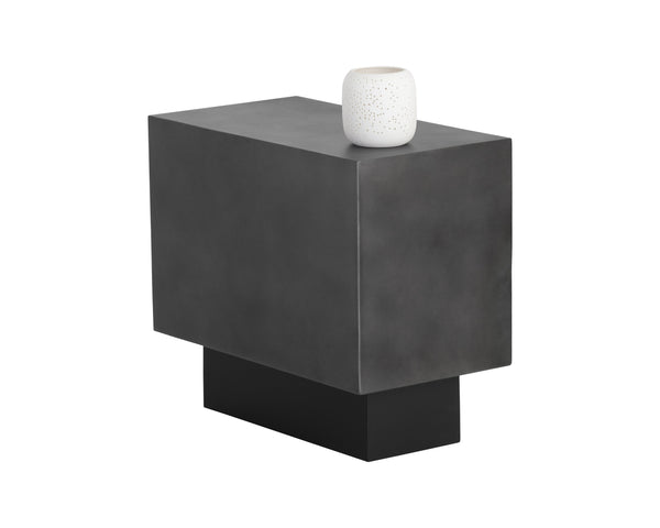 Sunpan Blakely Side Table - Contemporary Rectangular End Table with Bold Design and Artisan Craftsmanship Gunmetal