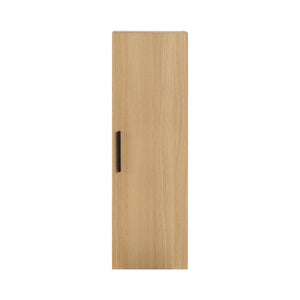 English Elm 12" Wall-mounted Oak Plywood Bathroom Linen Cabinet Slim Floating Single Door Storage W3450P440605
