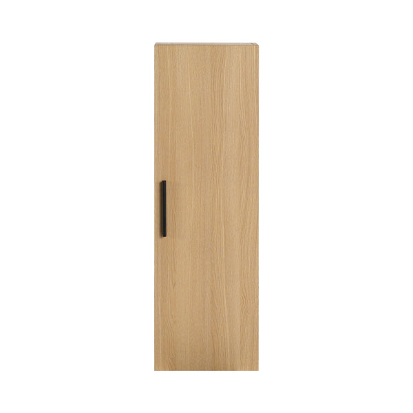 English Elm 12" Wall-mounted Oak Plywood Bathroom Linen Cabinet Slim Floating Single Door Storage W3450P440605