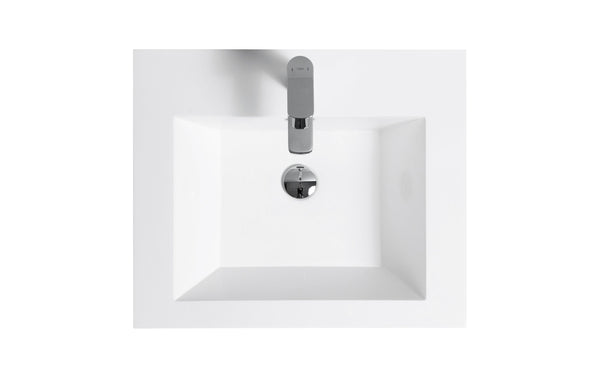 English Elm 24" Glossy White Resin Vanity Sink Seamless One-piece Basin for Modern Bathrooms W1920P263808