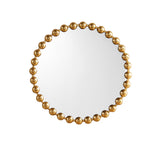 Madison Park Signature Marlowe Modern/Contemporary 27" Medium Decorative Round Wall Mirror with Beaded Metal Frame MPS95F-0034 Gold