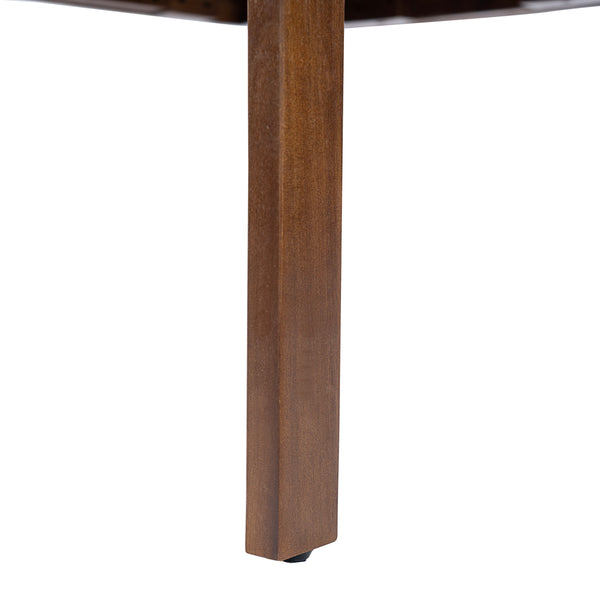 English Elm Acacia Wood Outdoor Dining Chairs Set of 4 Sculpted Back Patio Seating Brown,Cream N768P373124B_4