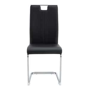 English Elm Set of 4 Bow Back Pu Leather Dining Chairs for Industrial Modern Kitchens W1512P491844