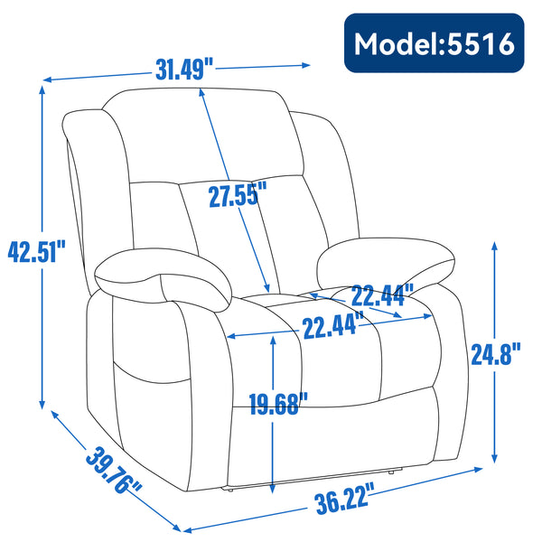 English Elm Dual Motor Power Lift Recliner with Massage Heat and 180 Degree Brown Lounge Chair W1803S00043