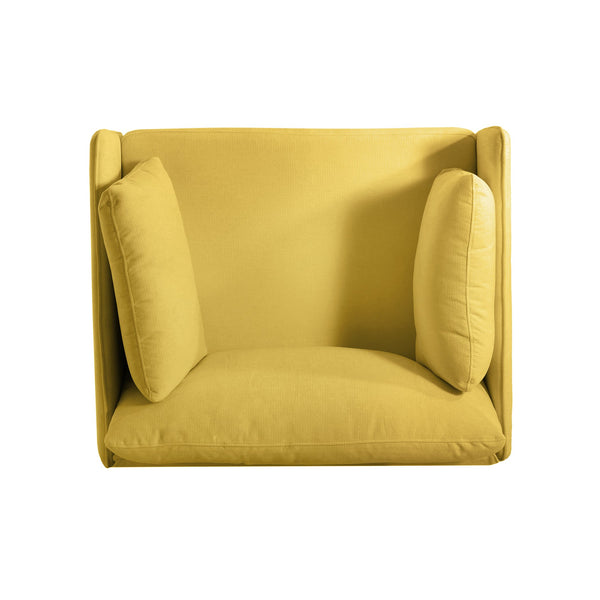 English Elm 39" Scandinavian Accent Chair Plush Upholstered Cushions Solid Wood Legs Modern Lounge N767P208311Y