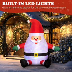 English Elm Outsunny 6' Inflatable Santa Claus With Rotating Magic Light - Perfect For Outdoor Holiday Displays! W2225P249961-GIGA