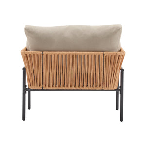 English Elm Christopher Knight Home® - [Set Of 2] 36" Beige Rope Iron Lounge Chairs With Cushions - Perfect For Indoor & Outdoor Spaces N767P237035N_2