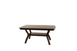 English Elm Formal Counter Height Dining Table Set with Open Shelf and Four Upholstered Side Chairs, Solidwood Finish for Contemporary Gatherings Espresso 69 L x 45 W x 8 H B011S01096