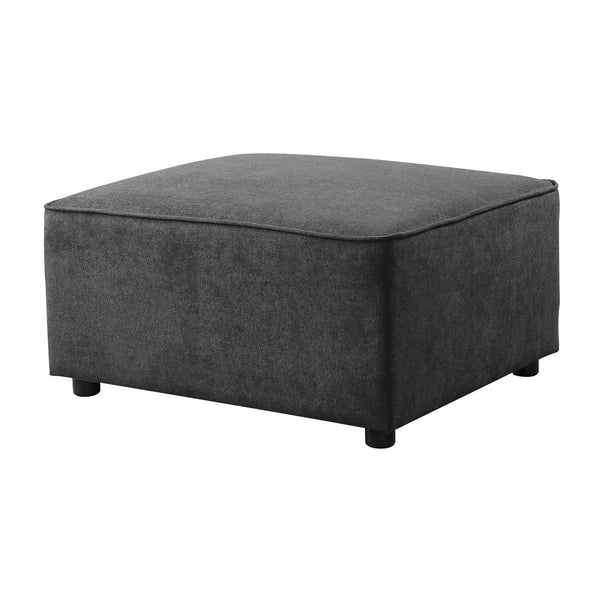 English Elm Grey Ottoman Rectangular with Pocketed Coil Seat, Contemporary Soft Gray Upholstery, Durable Support B062P191061