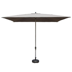 English Elm Rectangle Patio Umbrella with Crank Lift and Tilt, UV-Resistant 180G Polyester Canopy, Ventilated Shade (Base Not Included) Grey W1859P353198