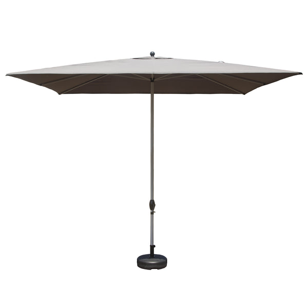 English Elm Rectangle Patio Umbrella with Crank Lift and Tilt, UV-Resistant 180G Polyester Canopy, Ventilated Shade (Base Not Included) Grey W1859P353198