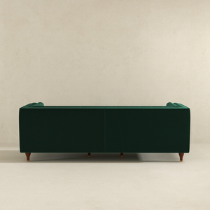 English Elm Ashcroft Furniture - Evelyn Mid Century Modern Dark Green Velvet Luxury Chesterfield Sofa