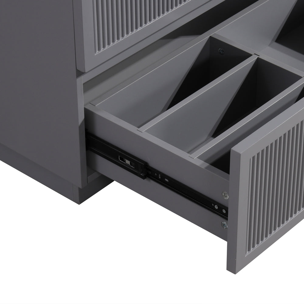 English Elm HK2305-30-WH 24" Floating Bathroom Vanity with Wall-Mount Design, Space-Saving Modern Sink Cabinet Grey W1550P168214