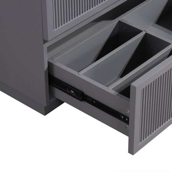 English Elm HK2305-30-WH 24" Floating Bathroom Vanity with Wall-Mount Design, Space-Saving Modern Sink Cabinet Grey W1550P168214