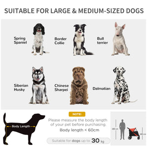 English Elm PawHut One-Click Foldable Dog Stroller for Medium & Large Dogs, Shock Absorbent Ride, Mesh Windows, Red W2225P173806