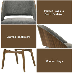English Elm Delmon Upholstered Dining Chair Set of 2 Dark Walnut Wood Frame Contemporary B2726P440909