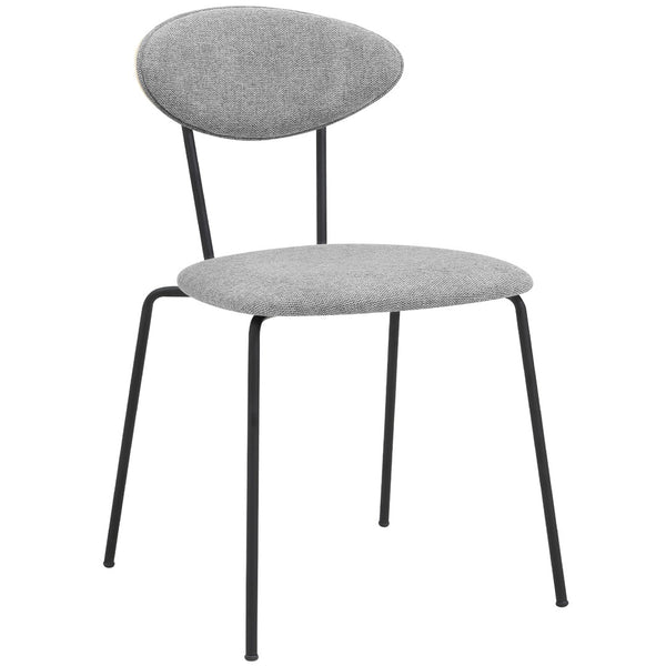 English Elm Savara Modern Gray Fabric Dining Chairs With Black Metal Legs - Set Of 2 For Stylish Comfort B2736P354312-GIGA