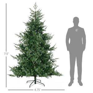 English Elm Homcom 7.5Ft Realistic Artificial Christmas Tree With 1288 Branches, Auto-Open, Easy Setup & Safe Design W2225P229601